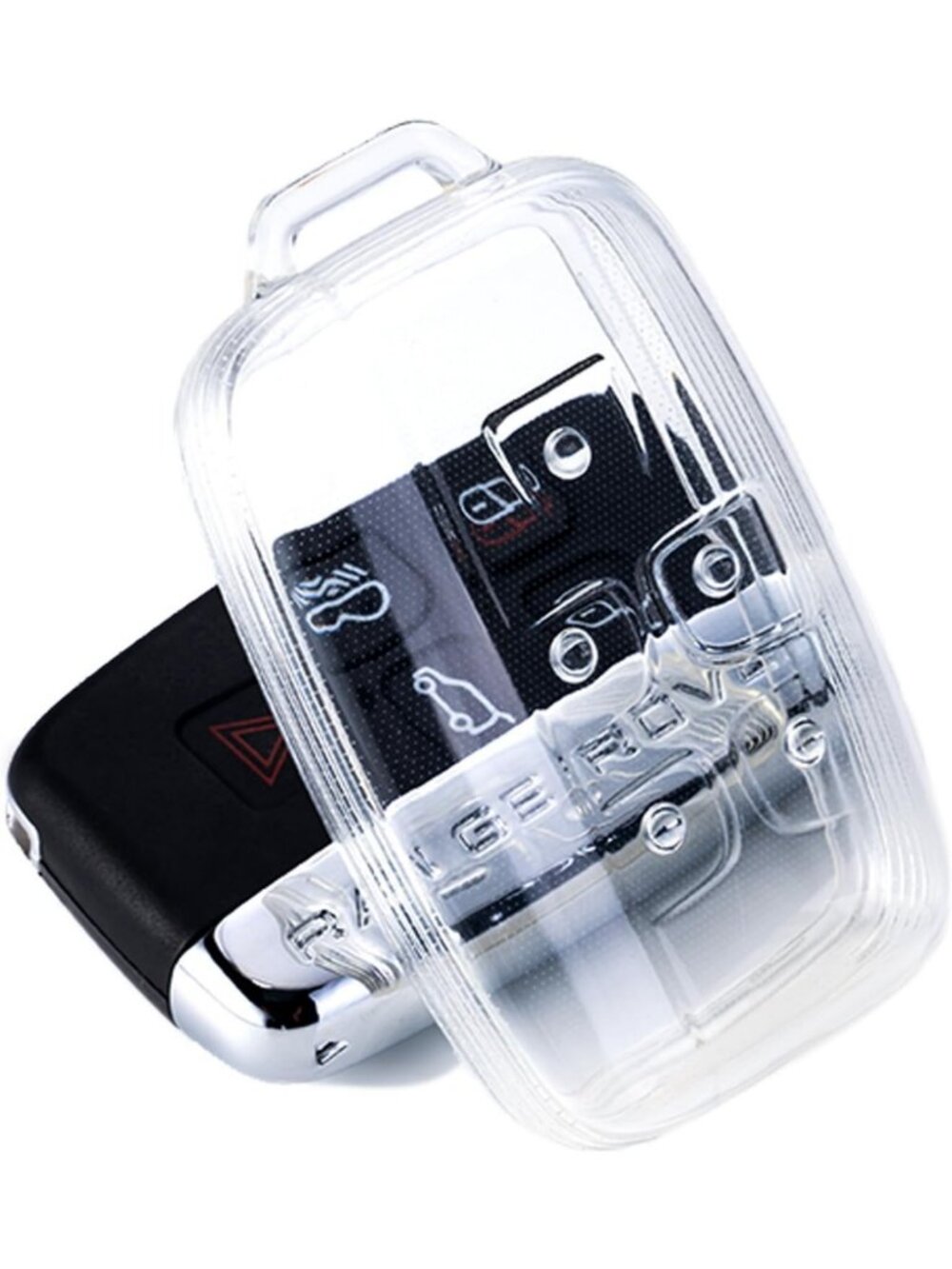TPU Clear Key Fob Cover for Land Rover & Jaguar - 5 Button Car Remote Case